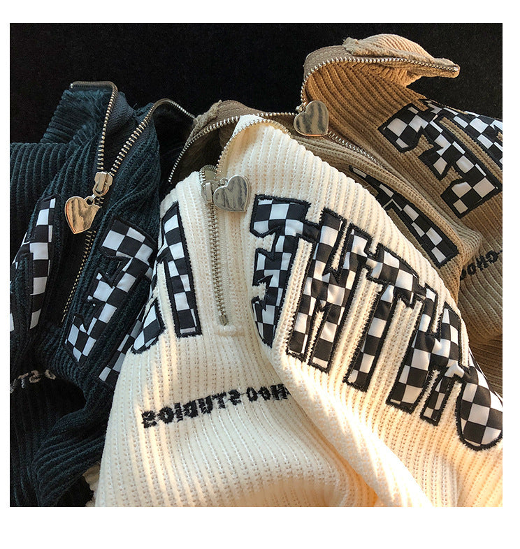 Corduroy Lapel Hoodie Coat For Men And Women