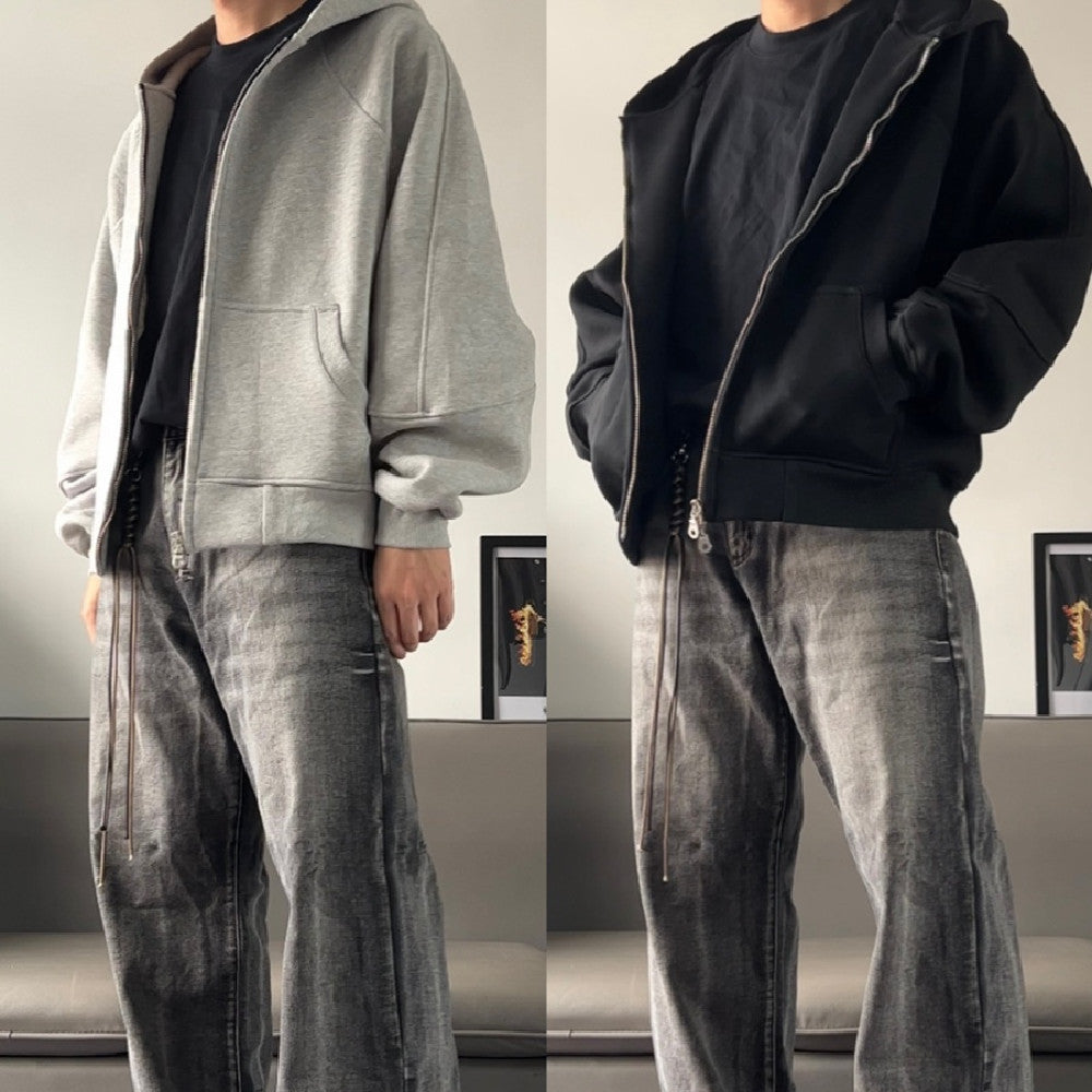 Heavyweight 500g Cardigan Hoodie For Men And Women